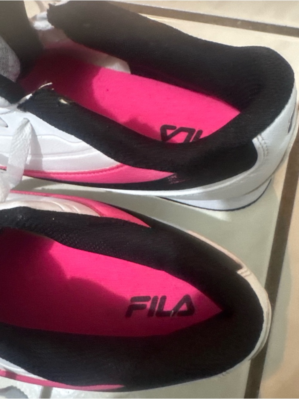 Fila White Athletic Sneakers with Pink Accents - Picture 5 of 6